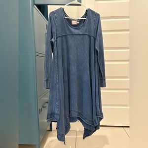 Anthropologie eri + Ali Asymmetrical Walden Dress BLUE L